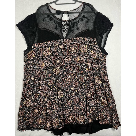 TORRID Paisley Floral Embroidered Illusion Sheer Mesh A-line Mini Dress 5 5X - Picture 6 of 9